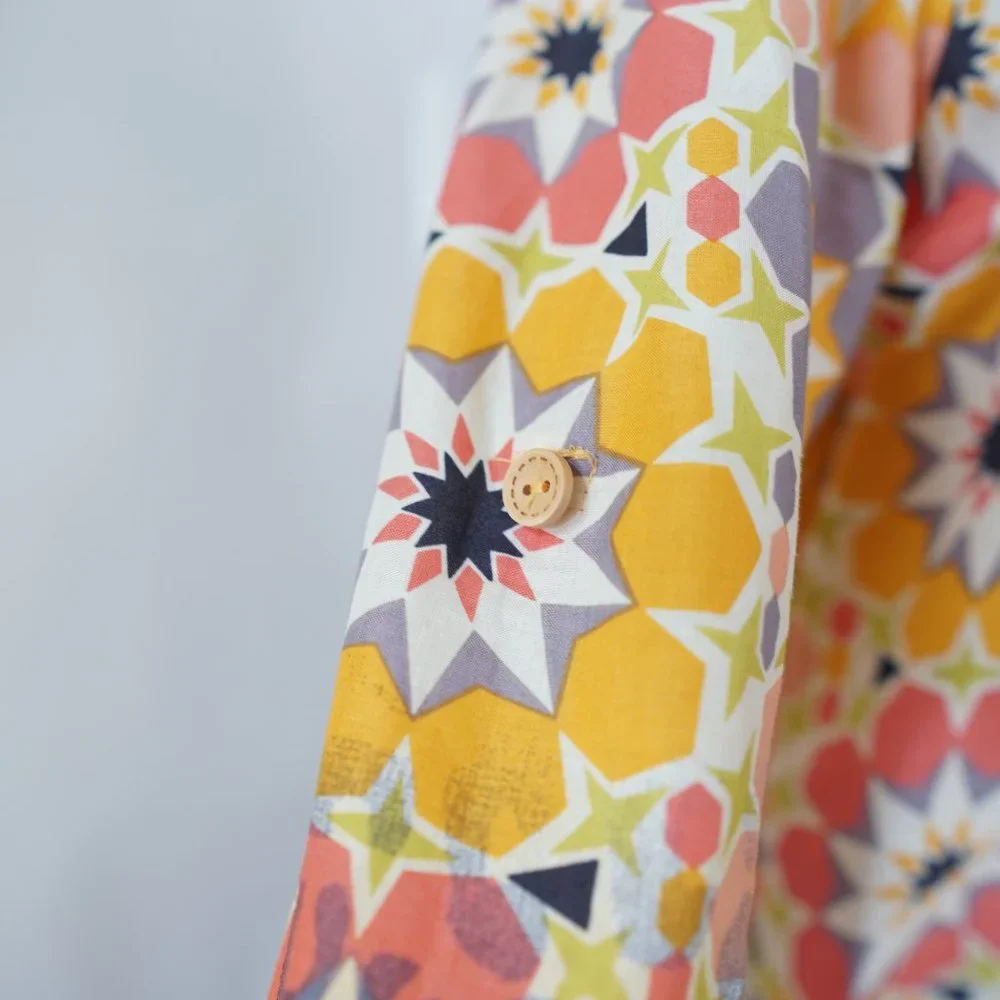 Ivy Jane Ditzy Floral Tunic Yellow Orange XS Flower Child Hippie Bohemian Retro - Picture 8 of 10